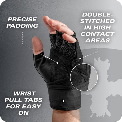 Harbinger Pro WristWrap padding en dubbele stiksels