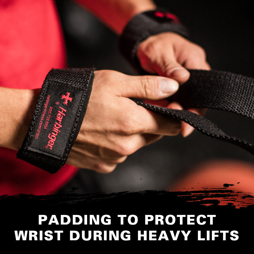 Harbinger lifting straps om de pols